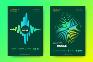 Elektronik müzik Fest poster. Vektör bozuk mermi ve şeritler.