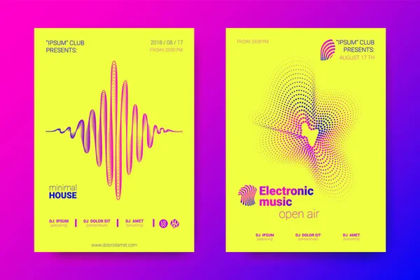 ベクトルの電子音楽祭のポスター。歪んだラウンド. — ストックベクタ