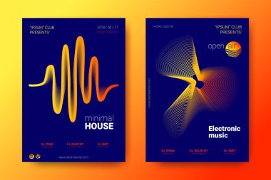 Renkli müzik afişlerin dalga ile mermi bozuk.