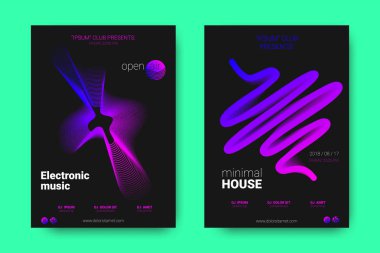 Müzik posterler ekolayzır ve dalga ile daireler bozuk.