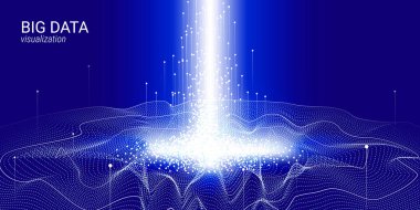 Dalga 3d büyük veri görselleştirme. Analiz Infographic.