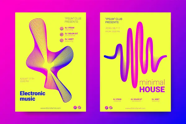 Poster vettoriale di Electronic Music Fest. Ronde distorte . — Vettoriale Stock