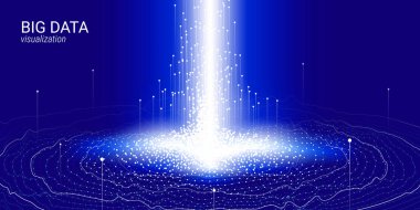 Dalga 3d büyük veri görselleştirme. Analiz Infographic.