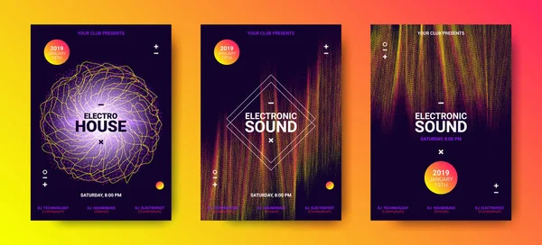 Elektroniske musikkplakater med lydforsterkning . – stockvektor