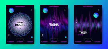 Ses genlik elektronik müzik posterleri.