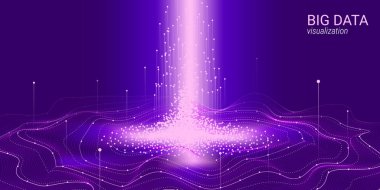 Dalga 3d büyük veri görselleştirme. Analiz Infographic.