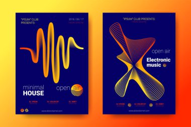 Renkli müzik afişlerin dalga ile mermi bozuk.