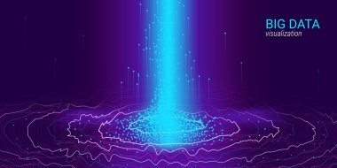 Soyut 3d büyük veri görselleştirme.