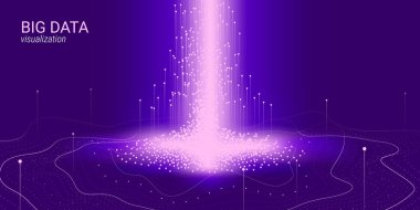 Dalga 3d büyük veri görselleştirme. Analiz Infographic.