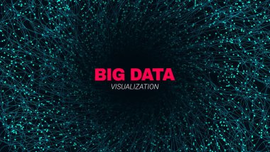 Soyut büyük veri fütüristik görselleştirme.