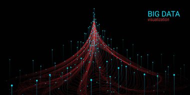 Dalga 3d büyük veri görselleştirme. Analiz Infographic.