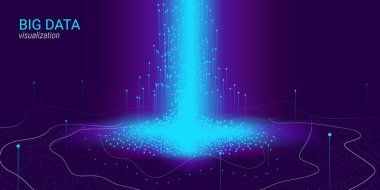 Soyut 3d büyük veri görselleştirme.