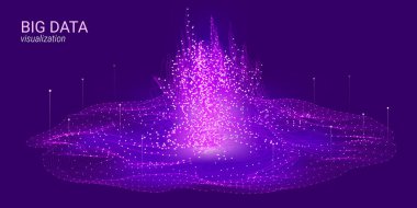 Dalga 3d büyük veri görselleştirme. Analiz Infographic.