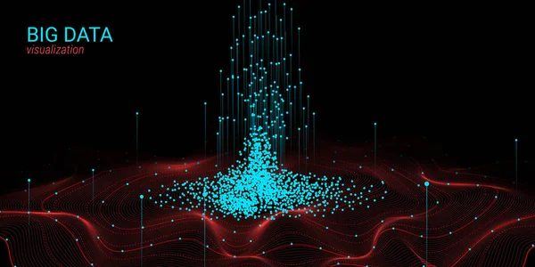 Golf van 3D-visualisatie van Big Data. Analyse Infographic. — Stockvector