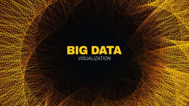 Fütüristik tünel, büyük veri akışı soyut.