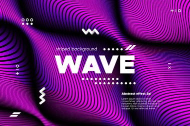 Dalgalanma etkisi ile 3D çizgili şablonu.