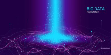 Soyut 3d büyük veri görselleştirme.
