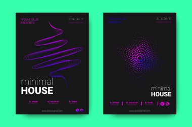 Müzik posterler ekolayzır ve dalga ile daireler bozuk.