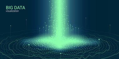 Soyut 3d büyük veri görselleştirme.