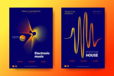 Renkli müzik afişlerin dalga ile mermi bozuk.