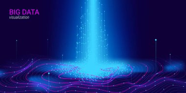 Soyut 3d büyük veri görselleştirme.