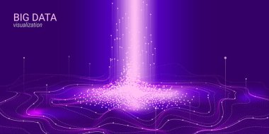 Dalga 3d büyük veri görselleştirme. Analiz Infographic.