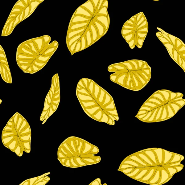 Fond tropical sans couture. Feuilles vectorielles d'Alocasia ou Philodendron dans le style aquarelle. Feuillage des plantes de la jungle. Modèle sans couture exotique pour textile, conception de tissu, tissu, décor, emballage, tuile . — Image vectorielle