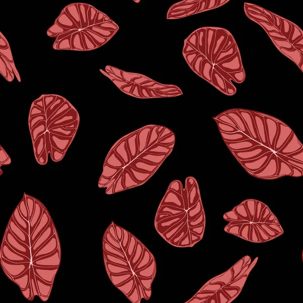 Fond tropical sans couture. Feuilles vectorielles d'Alocasia ou Philodendron dans le style aquarelle. Feuillage des plantes de la jungle. Modèle sans couture exotique pour textile, conception de tissu, tissu, décor, emballage, tuile . — Image vectorielle