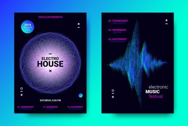 Elektronik ses dalgası Poster kavramı.