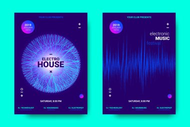 Işık ve hareket etkisi ile müzik posterleri.