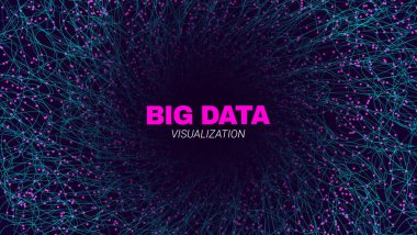 Büyük veri akışı fütüristik Portal tasarımı.