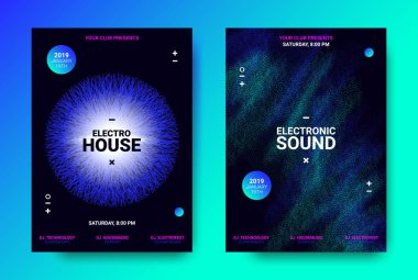 Elektronik ses dalgası Poster kavramı.