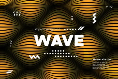 Altın dalga afiş çarpık çizgili.