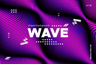 Dalgalanma etkisi ile 3D çizgili şablonu.