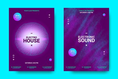 Elektronik müzik festivali için 3D poster.