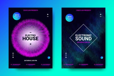 Wave müzik posterler elektronik ses için.