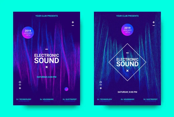 Music Posters with Light and Movement Effect. — Stock Vector