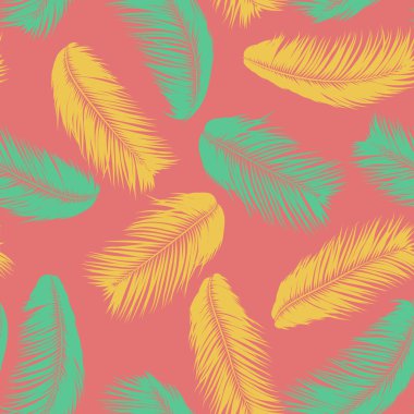 Vektör Hindistan cevizi ağacı. Palmiye yaprağı tropikal Seamless modeli. Egzotik orman bitki arka plan. Tropic yaprakları basit silüeti. Trendy Hindistan cevizi ağacı dalları Tekstil, kumaş, duvar kağıdı için