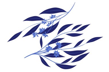 Okaliptüs vektör. Dekoratif vektör yaprak ve dal. Zarif yeşillik. Düğün tasarım için güzel çiçek öğe. Tropik bitkiler. Okaliptüs vektör kartı, davet, model, baskı, çelenk için.