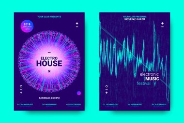 Işık ve hareket etkisi ile müzik posterleri.