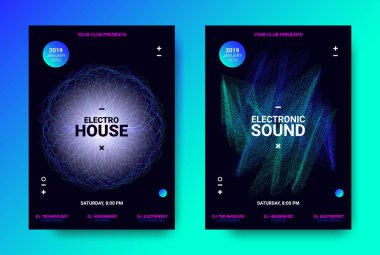 Elektronik ses dalgası Poster kavramı.