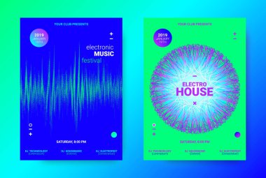 Wave müzik Poster konsepti. Elektronik ses el ilanı.