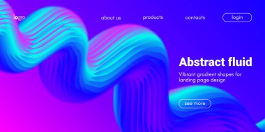 Açılış sayfası şablonu soyut sıvı şekillerle.