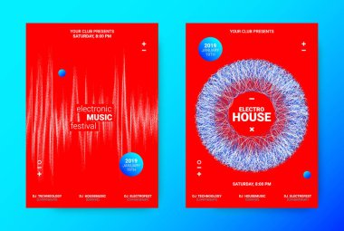 Wave müzik Poster konsepti. Elektronik ses el ilanı.