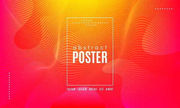 Abstract Wave Poster with Color Fluid Shapes. — Stock Vector