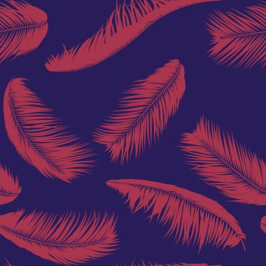 Vektör Hindistan cevizi ağacı. Palmiye yaprağı tropikal Seamless modeli. Egzotik orman bitki arka plan. Tropic yaprakları basit silüeti. Trendy Hindistan cevizi ağacı dalları Tekstil, kumaş, duvar kağıdı için