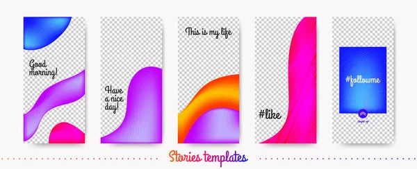 Conjunto de plantillas de historias para redes sociales telefónicas . — Archivo Imágenes Vectoriales