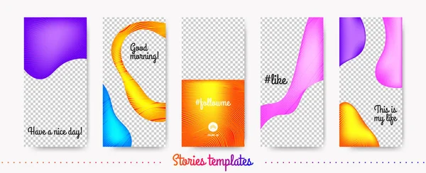 Conjunto de plantillas de historias para redes sociales telefónicas . — Vector de stock