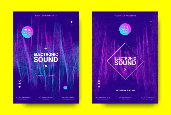 Electronic Music Posters Concept. — Stock Vector
