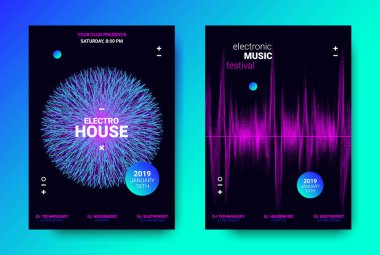 Elektronik ses dalgası Poster kavramı.